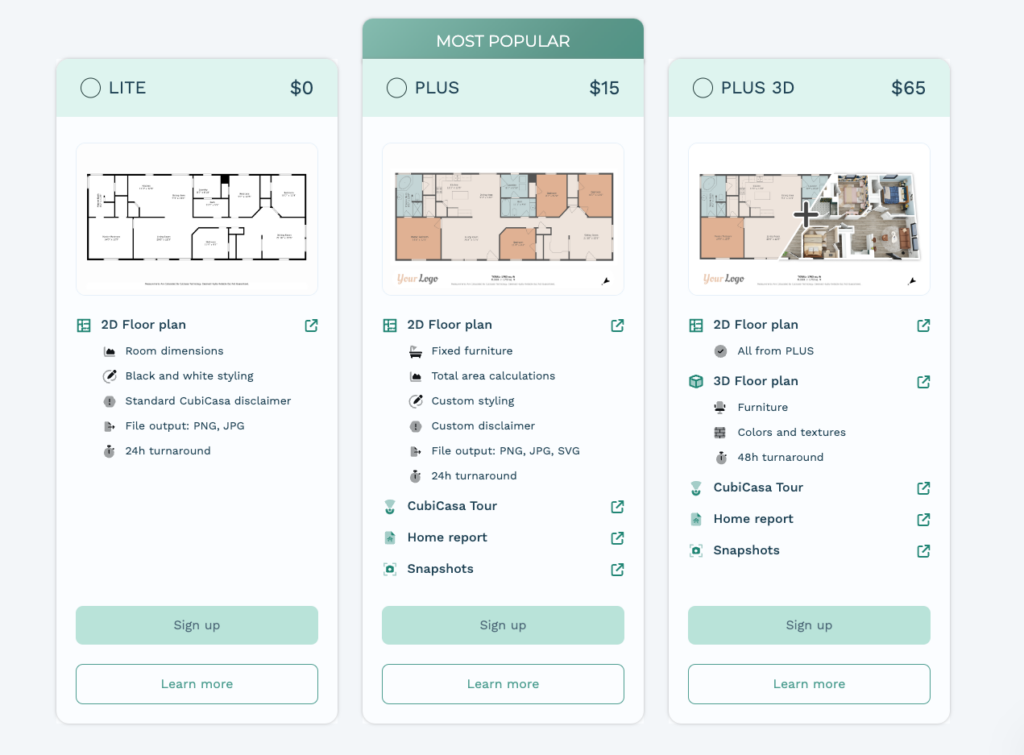 Cuci Casa Pricing plans